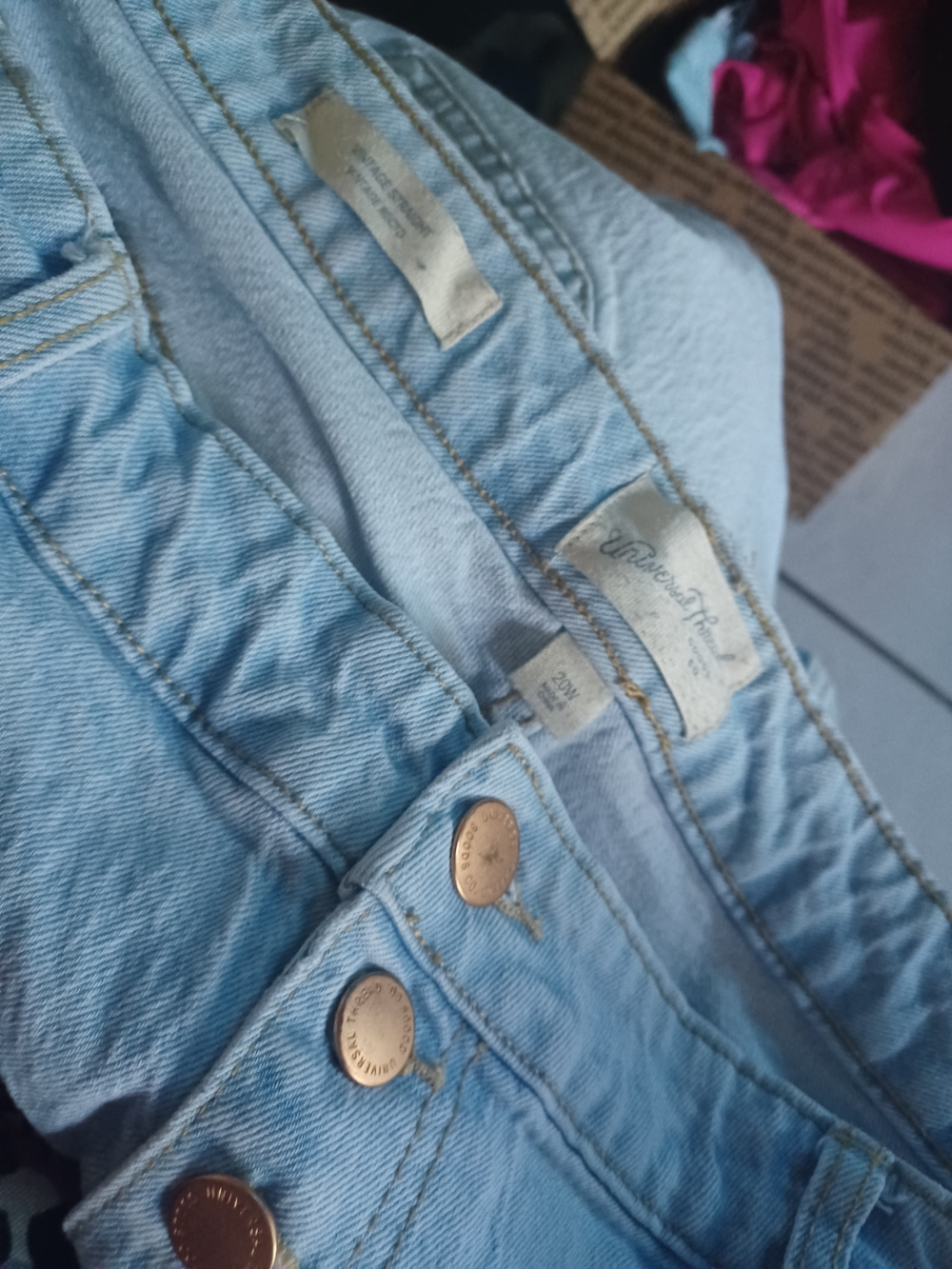 Universal Thread Light Blue High-Rise Button-Front Jeans